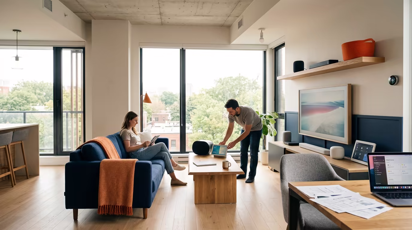 FasterBuyers independent consumer laboratory testing and empirical benchmark evaluation of smart home appliances in a modern minimalist living room